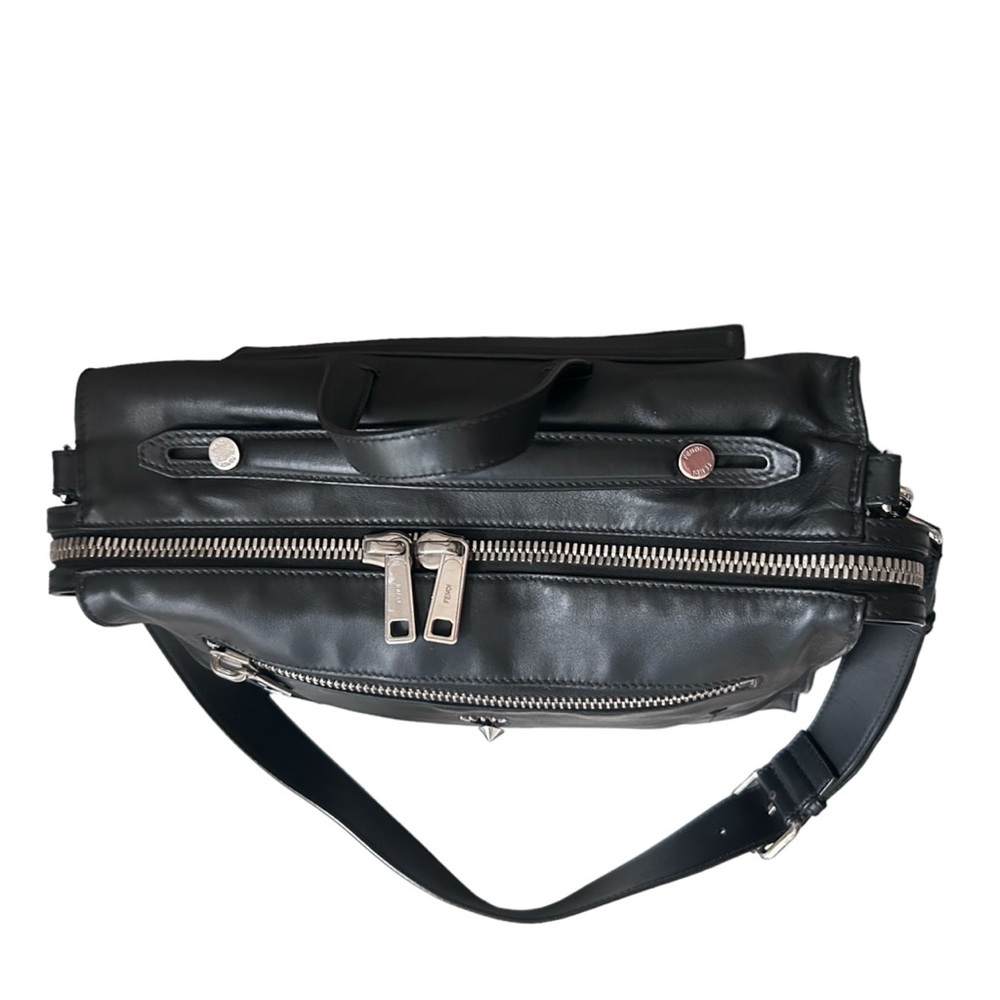 FENDI Black Calfskin Lui Urban Bug Eyes Briefcase/Tote Large Shoulder Bag Unused - Picture 4 of 15